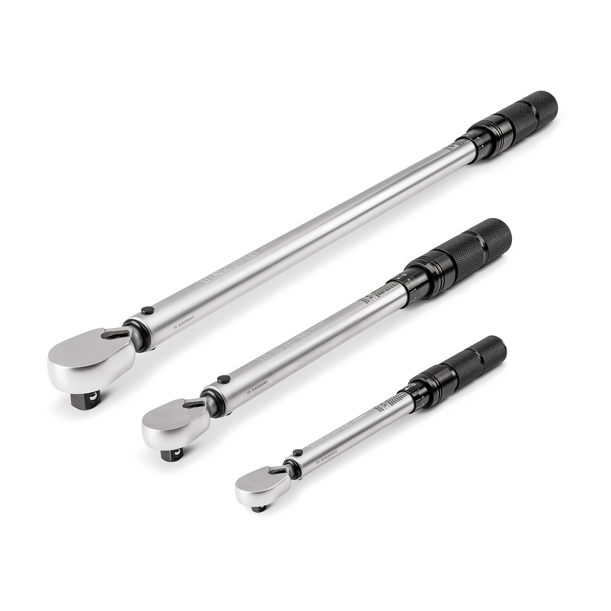 TEKTON 1/4, 3/8, 1/2 Inch Drive 90-Tooth Dual-Direction Micrometer Torque Wrench Set, 3-Piece (20 - 200 in-lb, 10 - 100 ft-lb, 40 - 300 ft-lb) | TRQ95902